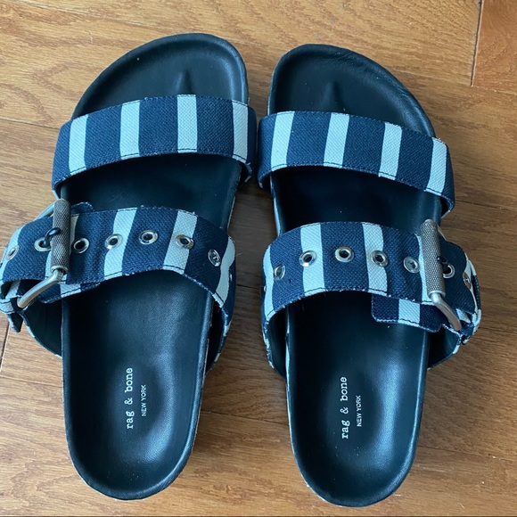 Rag & Bone Canvas Evin Slides | Size 6.5 - Picture 7 of 7